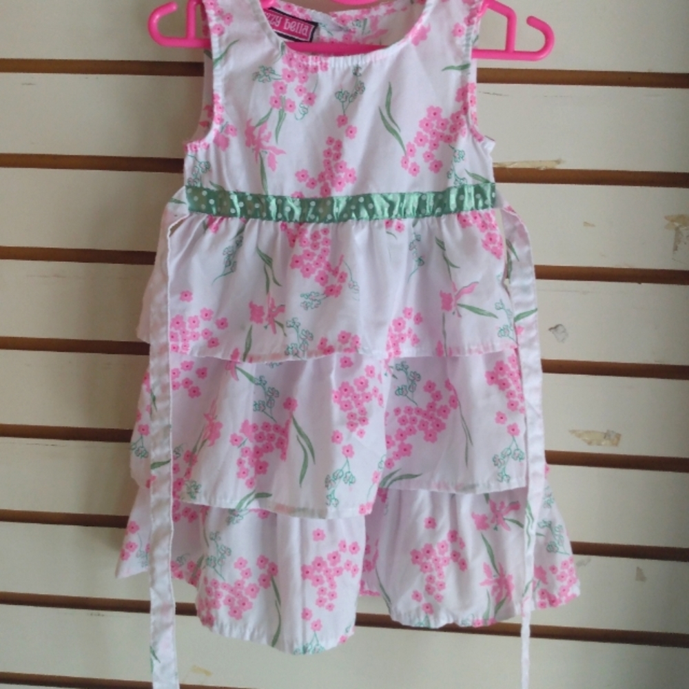 Dress Floral Print Design Style w/tie & 4 buttons on the back
